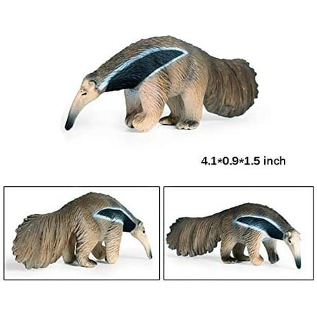 4.2 Inches Resin Anteater Miniature Realistic Wildlife Figurines Solid Simulated Wild Animal Replica Anteater Mammal Plastic Ornament 